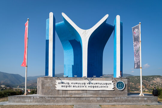 Bilecik / Turkey - September 08 2019: Kayi Tribe Monument (Kayi Boyu Aniti)