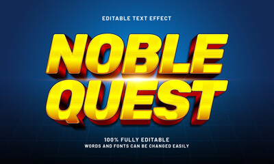 noble quest editable text effect with a knight and king text style