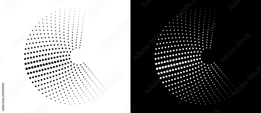Poster modern abstract background. halftone dots in round form. vector dotted frame, logo, icon or design e