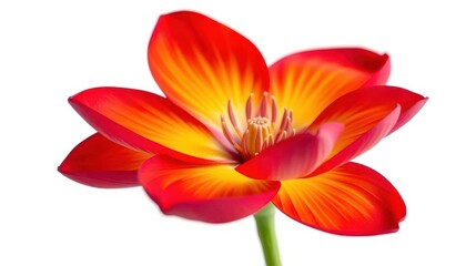 Obraz premium A single vibrant bloom, petals perfectly formed, isolated against a pure white backdrop, high resolution, isolated flower