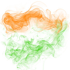 Indian Smoke Flag with Saffron, White, Green Swirls 