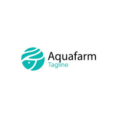 Aquafarm Fish & Waves Logo for Sustainable Aquaculture