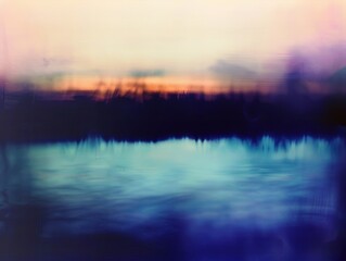 Fototapeta premium Dreamy sunset over a serene lake landscape