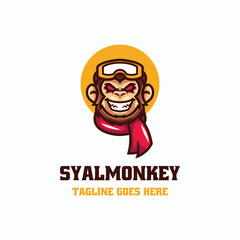Syal Monkey Simple Mascot Logo