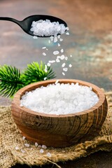 Organic salts on vintage  background