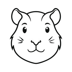 guinea pigs head on white background