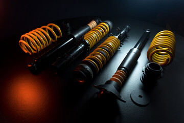 adjustable tuned sports suspension for a bench front-wheel drive car yellow coilovers