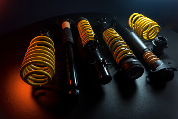 adjustable tuned sports suspension for a bench front-wheel drive car yellow coilovers
