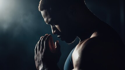 man praying spiritual reflection hope faith strength