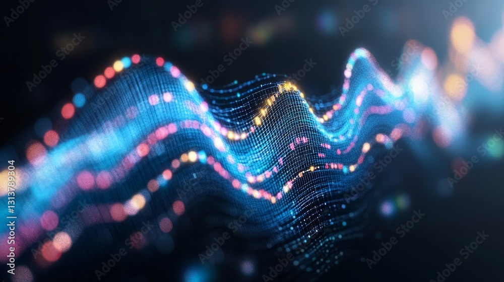 Poster ethereal data visualization background for innovation future technology trends and advanced digital 