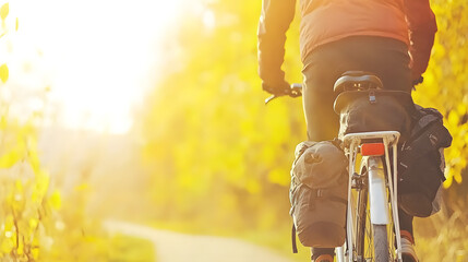 Close-up of a cyclist on a sunlit path, symbolizing freedom, adventure, and the joy of outdoor exercise.
