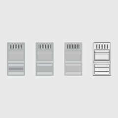 Detailed RJ45 connector illustration, showcasing a sleek and functional design. Ideal for tech-related projects, networking, and communication designs