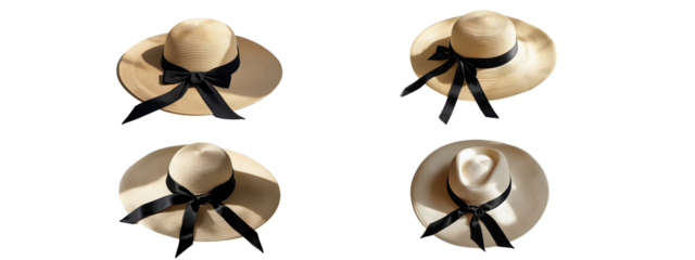 Women's Sun Hats Collection, Summer Fashion Accessory Graphics, Elegant Headwear Design