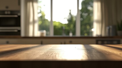 Fototapeta premium sunlit kitchen tabletop