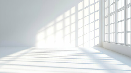 Obraz premium White Room With Bright Sunlight From Window