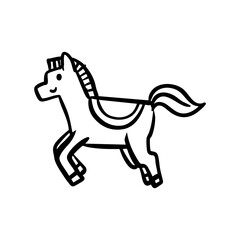 horse cartoon line art
