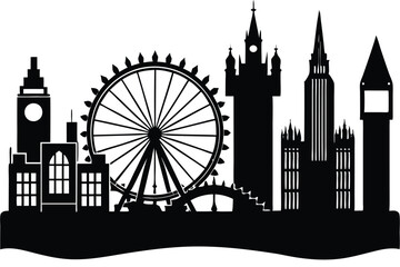 Fototapeta premium Cityscape london skyline scene icon