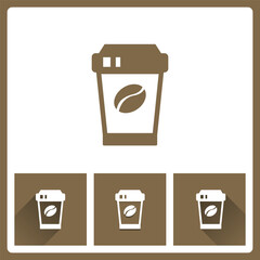 Coffee icon isolated on white background with charger flat icon, EPS10