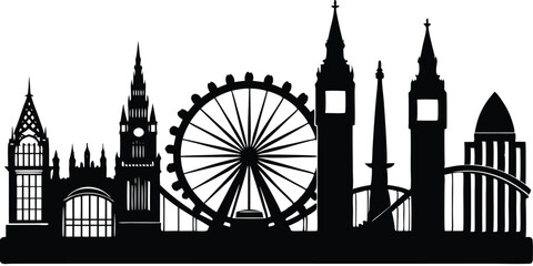 Fototapeta premium Cityscape london skyline scene icon