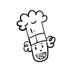 cute cartoon chef with hat hand drawn