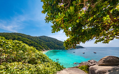 Viewpoint of Sailboat rock, Mu Ko Similan National Park,  is a continental archipelago in the...