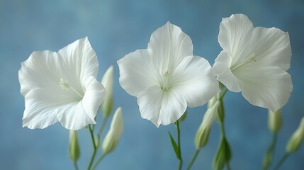 Obraz premium Delicate white flowers on teal background