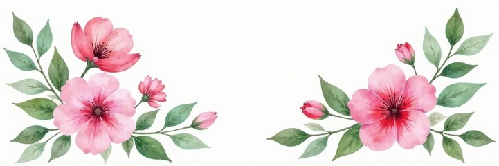 Delicate pink & green watercolor floral bouquet , abstract, delicate