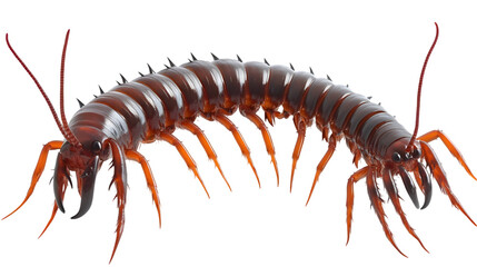 Obraz premium Isolated Centipede in Side Profile - Transparent PNG