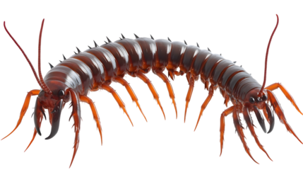 Isolated Centipede in Side Profile - Transparent PNG