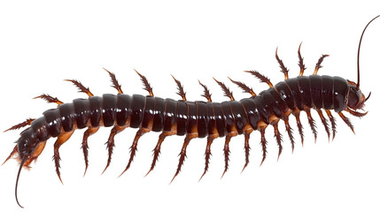 Side View of Centipede Transparent PNG on White