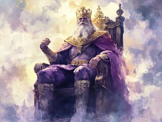 Fototapeta premium A monarch seated on his royal throne, regal and powerful