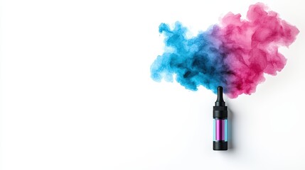 A vibrant vape device emitting colorful smoke, capturing a modern lifestyle and the trend of vaping culture.