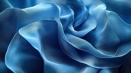 Fototapeta premium Elegant, flowing, deep blue silk fabric