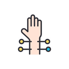 Fototapeta premium Acupuncture colored icons, minimalist vector illustration ,simple transparent graphic element .Isolated on white background