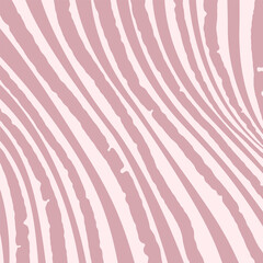 Hand-Drawn Pink and White Zebra Stripes. Pink and White Curved Stripes Pattern vector illustration background