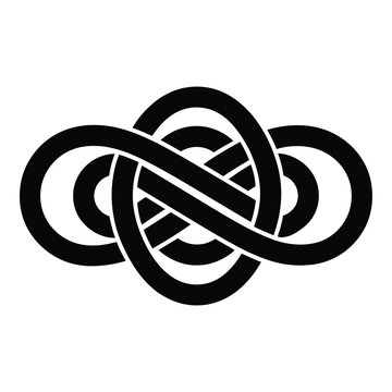 Handfasting Knot Silhouette, Vector, Icon, Logo, White Background.