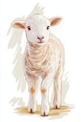 Fototapeta premium Charming lamb stands gracefully, embodying spring's renewal and