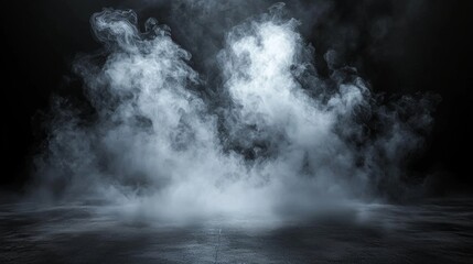 White Smoke Effect on Dark Ground 