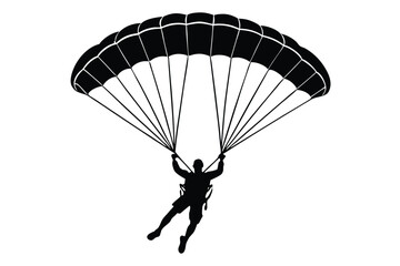 vector silhouette of skydiver background