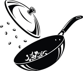 frying pan vector illustration
