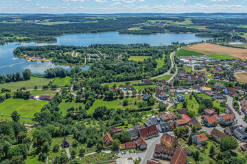 Ausblick auf die Ferienregion Brombachsee bei Absberg in Mittelfranken
