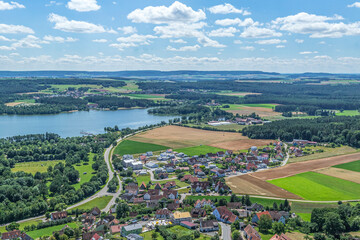 Ausblick auf die Ferienregion Brombachsee bei Absberg in Mittelfranken