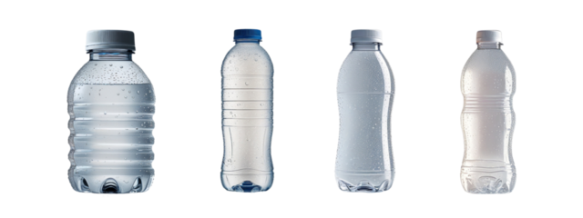 Plastic Water Bottle Set, Portable Hydration Beverage Graphics, Drink Design Resources