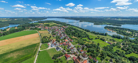 Ausblick auf die Ferienregion Brombachsee bei Absberg in Mittelfranken