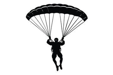 Parachute Skydiving Vector Silhouette