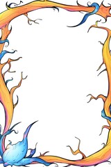 Naklejka premium Colorful floral frame design (1)