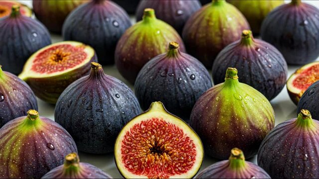 Fresh figs with vibrant colors, showcasing their juicy interior