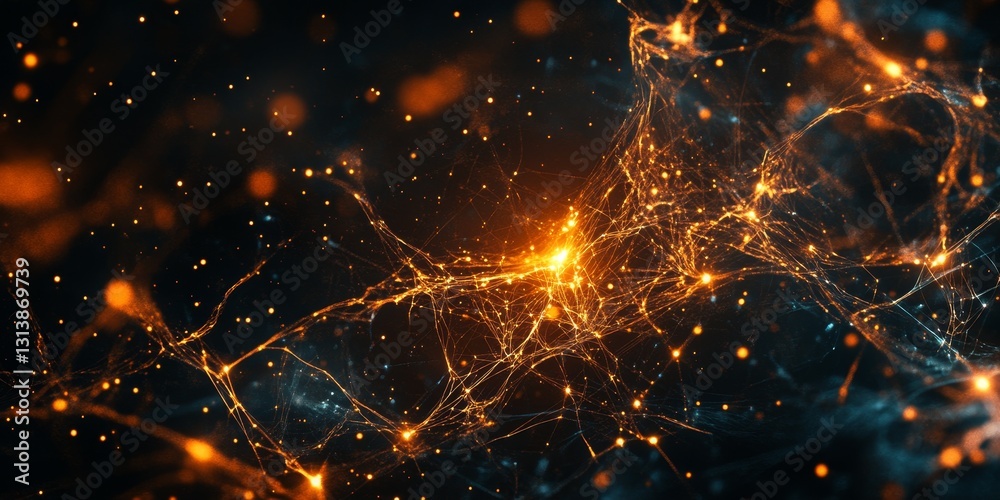 Poster stunning abstract background showcasing ai neural networks with glowing connections. this dynamic vi