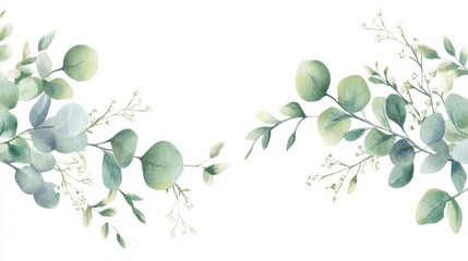 葉　植物　水彩画　飾り