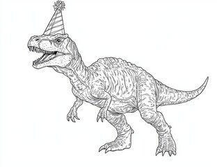 Fototapeta premium Thank you for joining us at our dinosaur-themed party! This coloring page is printable on 8.5x11 inch paper